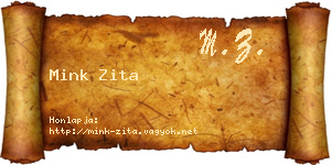 Mink Zita névjegykártya